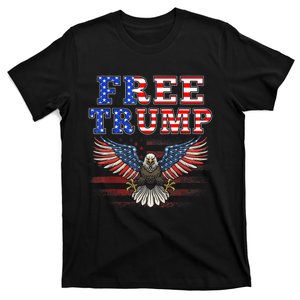 Free Donald Trump Republican Support Pro Trump American Flag T-Shirt