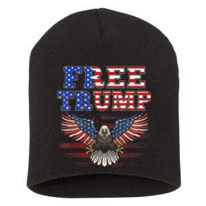 Free Donald Trump Republican Support Pro Trump American Flag Short Acrylic Beanie