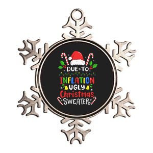 Funny Due to Inflation Ugly Christmas Sweaters Metallic Star Ornament