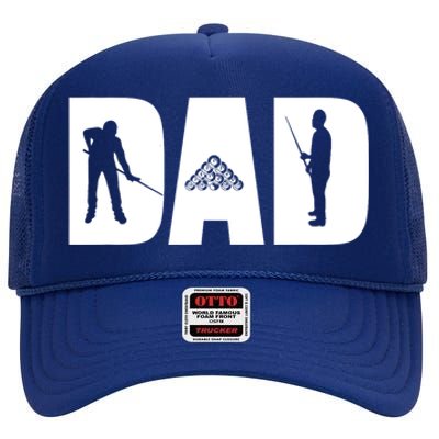 Funny Dad The Pool Shark Billiards Pool Player Gift Fathers Day High Crown Mesh Back Trucker Hat