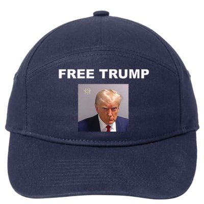 Free Donald Trump Mug Shot Republican President MAGA 2024 7-Panel Snapback Hat