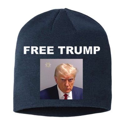 Free Donald Trump Mug Shot Republican President MAGA 2024 Sustainable Beanie