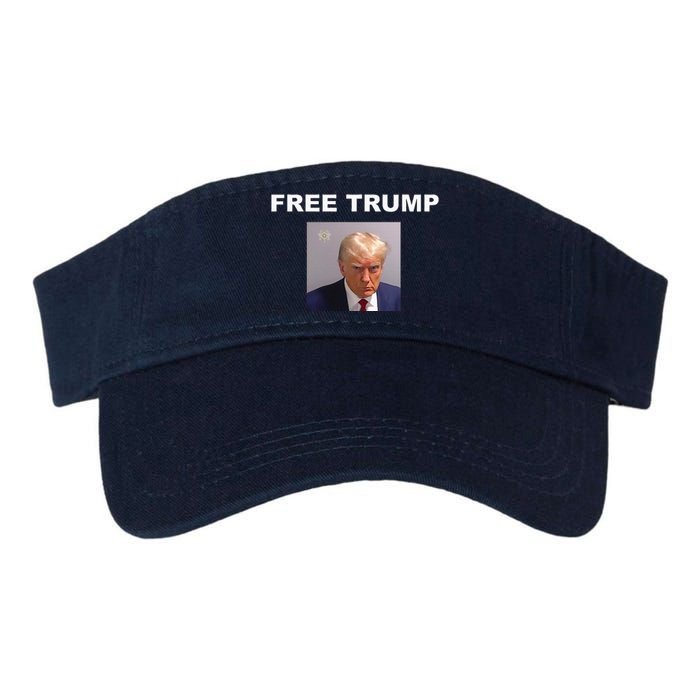 Free Donald Trump Mug Shot Republican President MAGA 2024 Valucap Bio-Washed Visor