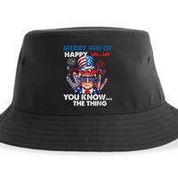 Funny Donald Trump Merry 4th Of You Know The Thing 4th July Sustainable Bucket Hat