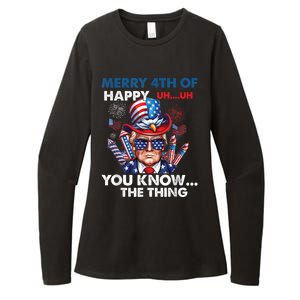 Funny Donald Trump Merry 4th Of You Know The Thing 4th July Womens CVC Long Sleeve Shirt