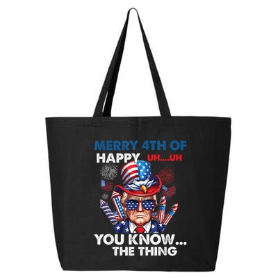 Funny Donald Trump Merry 4th Of You Know The Thing 4th July 25L Jumbo Tote