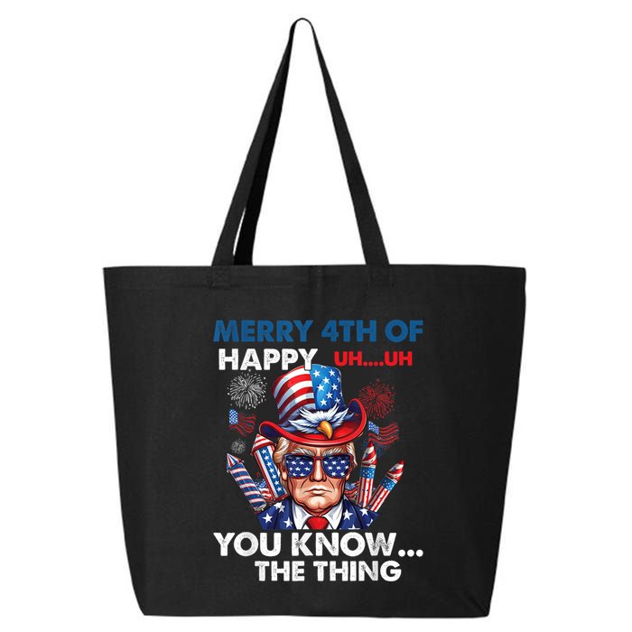 Funny Donald Trump Merry 4th Of You Know The Thing 4th July 25L Jumbo Tote