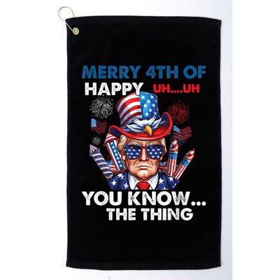 Funny Donald Trump Merry 4th Of You Know The Thing 4th July Golf Towel
