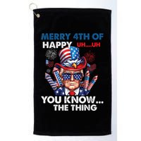 Funny Donald Trump Merry 4th Of You Know The Thing 4th July Golf Towel