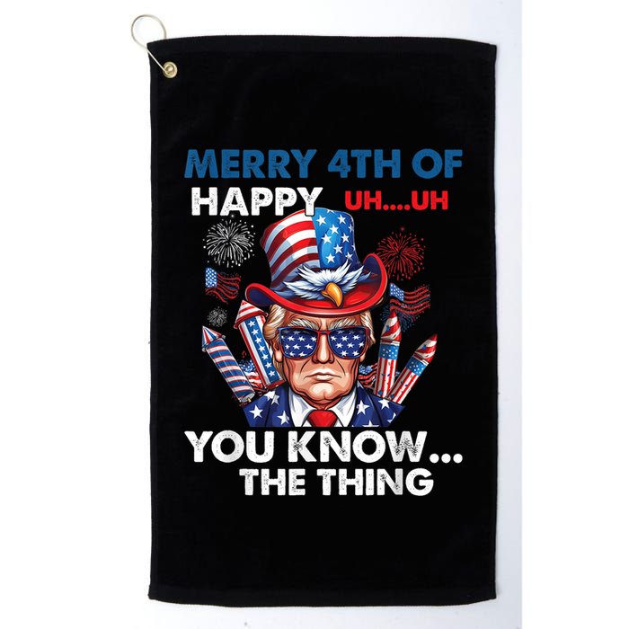 Funny Donald Trump Merry 4th Of You Know The Thing 4th July Golf Towel