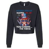 Funny Donald Trump Merry 4th Of You Know The Thing 4th July Cropped Pullover Crew