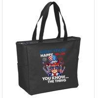 Funny Donald Trump Merry 4th Of You Know The Thing 4th July Zip Tote Bag
