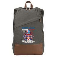 Funny Donald Trump Merry 4th Of You Know The Thing 4th July Cotton Canvas Backpack