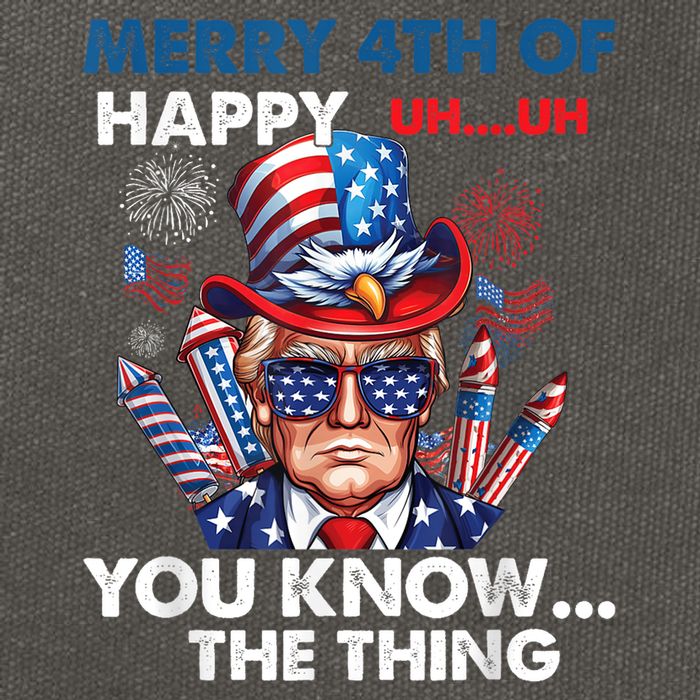 Funny Donald Trump Merry 4th Of You Know The Thing 4th July Cotton Canvas Backpack