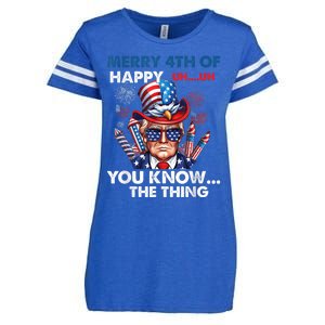 Funny Donald Trump Merry 4th Of You Know The Thing 4th July Enza Ladies Jersey Football T-Shirt