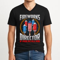 Firework Director Technician I Run You Run 4th Of July V-Neck T-Shirt