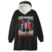 Firework Director Technician I Run You Run 4th Of July Hooded Wearable Blanket