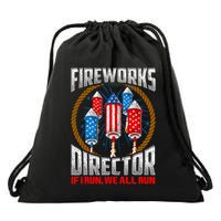 Firework Director Technician I Run You Run 4th Of July Drawstring Bag
