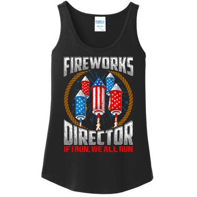 Firework Director Technician I Run You Run 4th Of July Ladies Essential Tank