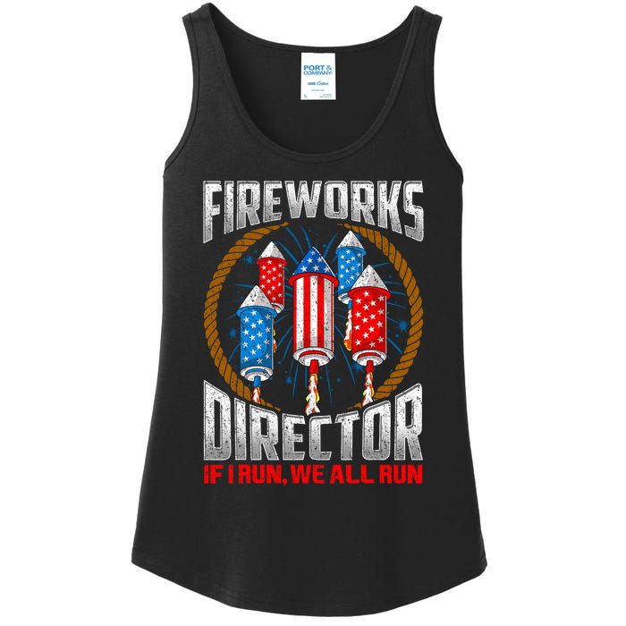 Firework Director Technician I Run You Run 4th Of July Ladies Essential Tank