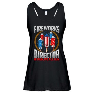 Firework Director Technician I Run You Run 4th Of July Ladies Essential Flowy Tank