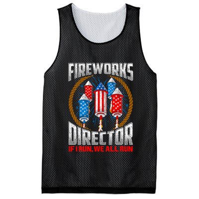 Firework Director Technician I Run You Run 4th Of July Mesh Reversible Basketball Jersey Tank
