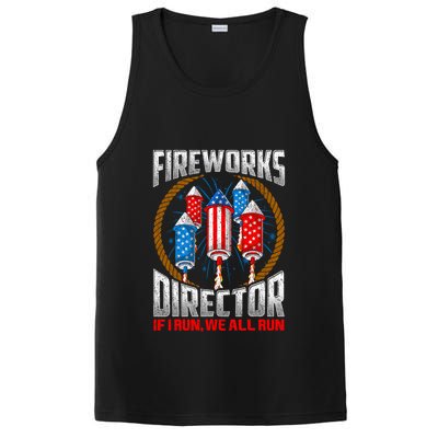 Firework Director Technician I Run You Run 4th Of July PosiCharge Competitor Tank