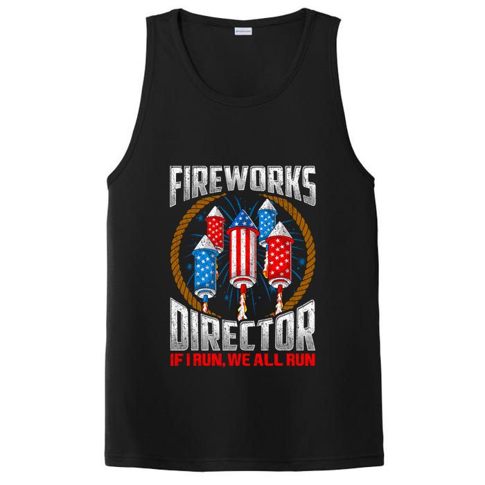 Firework Director Technician I Run You Run 4th Of July PosiCharge Competitor Tank