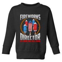 Firework Director Technician I Run You Run 4th Of July Toddler Sweatshirt