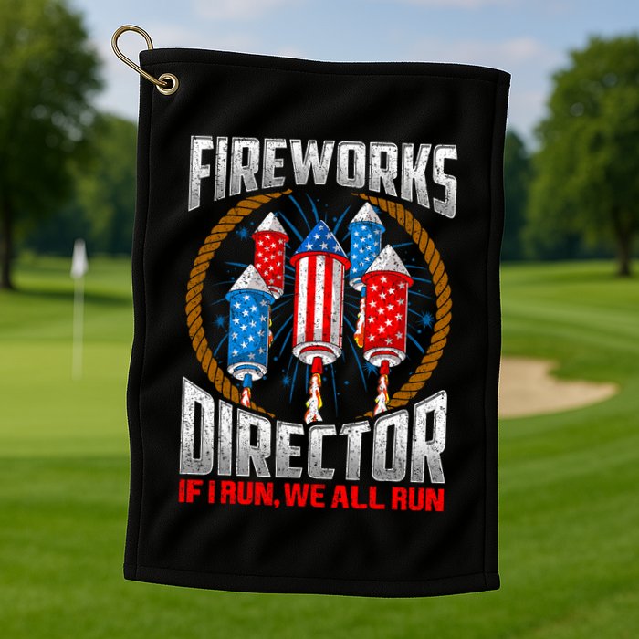 Firework Director Technician I Run You Run 4th Of July Golf Towel