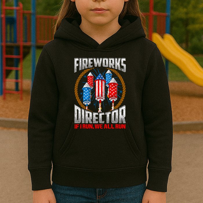 Firework Director Technician I Run You Run 4th Of July Kids Hoodie
