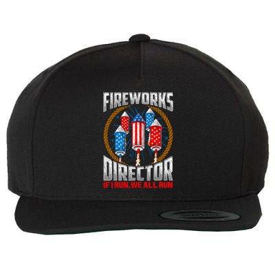 Firework Director Technician I Run You Run 4th Of July Wool Snapback Cap