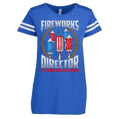 Firework Director Technician I Run You Run 4th Of July Enza Ladies Jersey Football T-Shirt