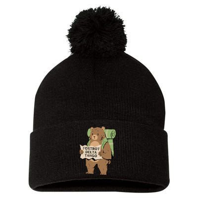 Foxtrot Delta Tango Pom Pom 12in Knit Beanie