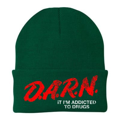 Funny Darn T Darn It IM Addicted To Drugs Parody Joke Knit Cap Winter Beanie