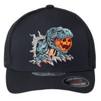 Funny Dinosaur T Rex Head Eats Mummy Pumpkin Vintage Sweat Flexfit Unipanel Trucker Cap