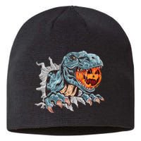 Funny Dinosaur T Rex Head Eats Mummy Pumpkin Vintage Sweat Sustainable Beanie