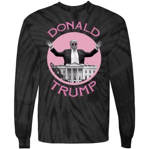 Funny Donald Trump 2024 Take America Back Tie-Dye Long Sleeve Shirt