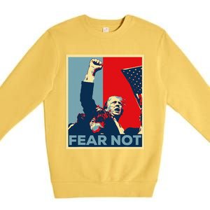 Fist Dumped Trump Fight Poster Trump 2024 Fear Not Premium Crewneck Sweatshirt