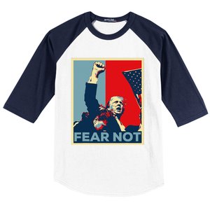 Fist Dumped Trump Fight Poster Trump 2024 Fear Not Baseball Sleeve Shirt