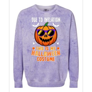 Funny Due To Inflation This Is My Halloween Costume Colorblast Crewneck Sweatshirt