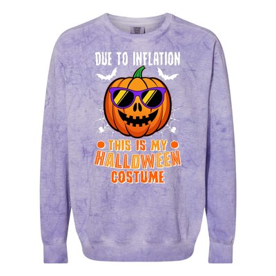 Funny Due To Inflation This Is My Halloween Costume Colorblast Crewneck Sweatshirt