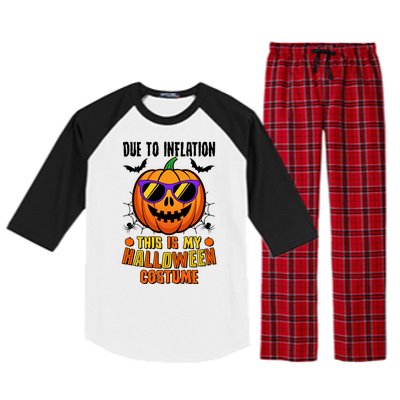 Funny Due To Inflation This Is My Halloween Costume Raglan Sleeve Pajama Set