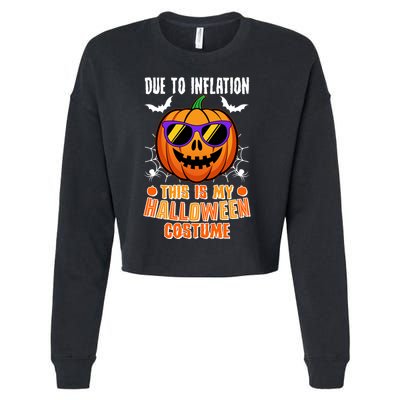 Funny Due To Inflation This Is My Halloween Costume Cropped Pullover Crew