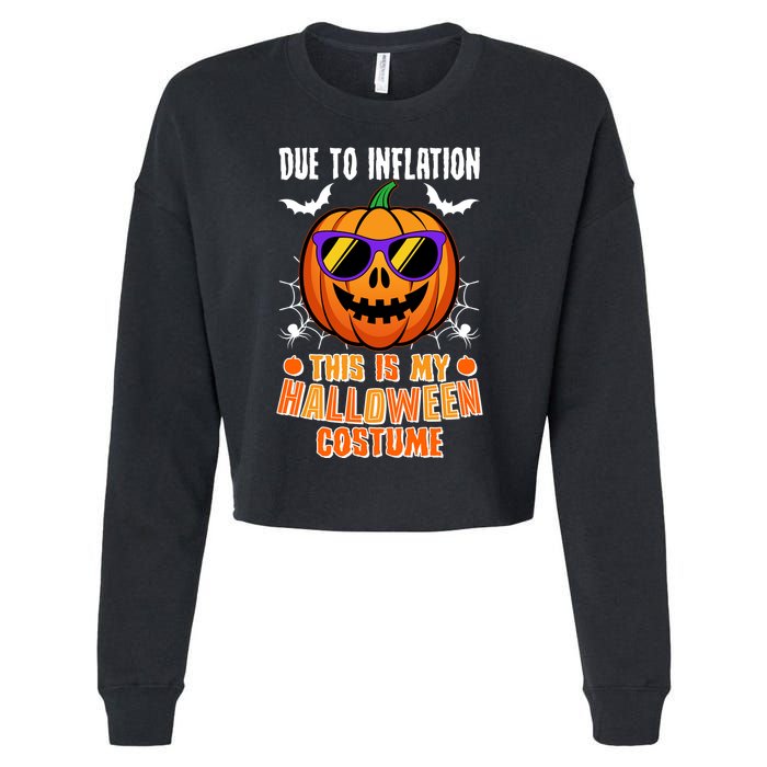 Funny Due To Inflation This Is My Halloween Costume Cropped Pullover Crew