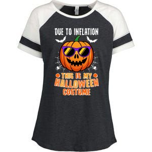 Funny Due To Inflation This Is My Halloween Costume Enza Ladies Jersey Colorblock Tee