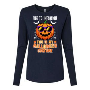 Funny Due To Inflation This Is My Halloween Costume Womens Cotton Relaxed Long Sleeve T-Shirt