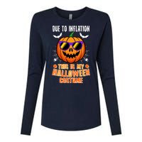 Funny Due To Inflation This Is My Halloween Costume Womens Cotton Relaxed Long Sleeve T-Shirt