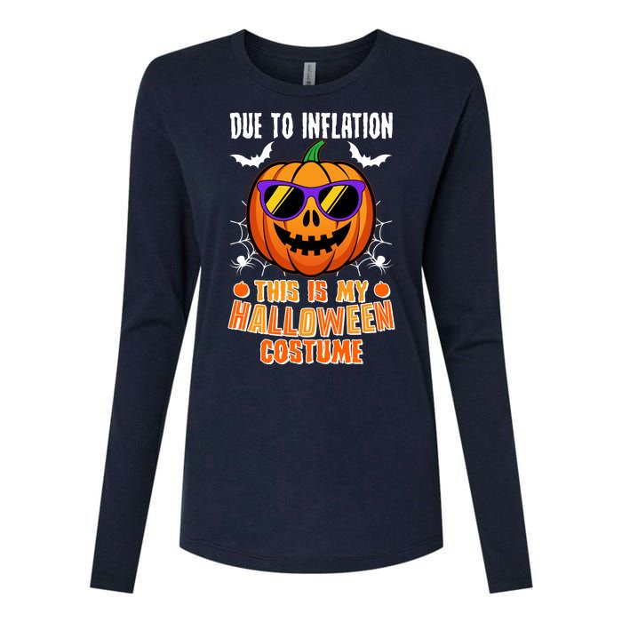 Funny Due To Inflation This Is My Halloween Costume Womens Cotton Relaxed Long Sleeve T-Shirt