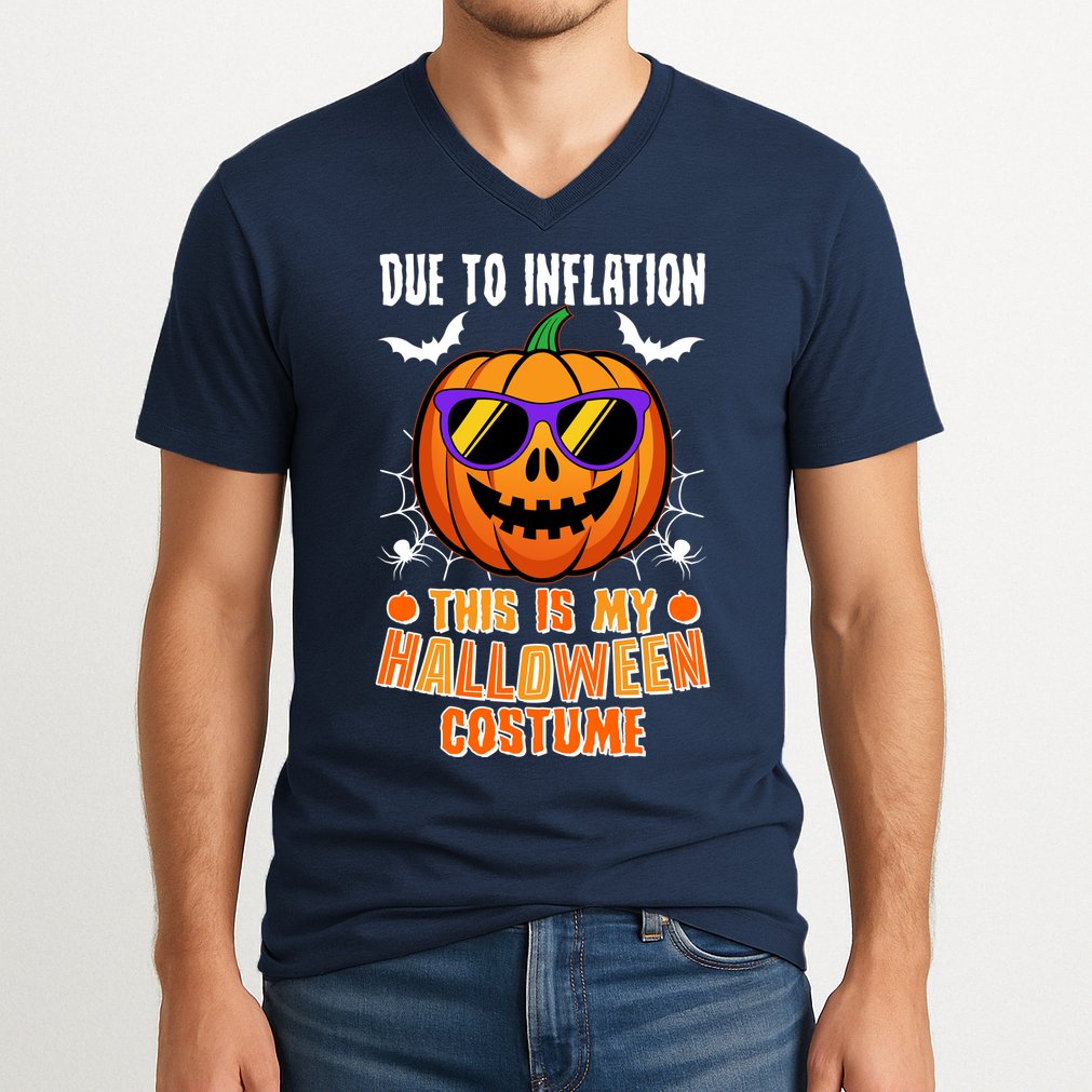 Funny Due To Inflation This Is My Halloween Costume V-Neck T-Shirt